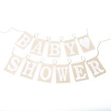 Guirlande en lin Baby shower à pois  par Arty Fêtes Factory