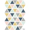 Planche de stickers triangle moutarde, gris et rose clair (A3) - Lilipinso