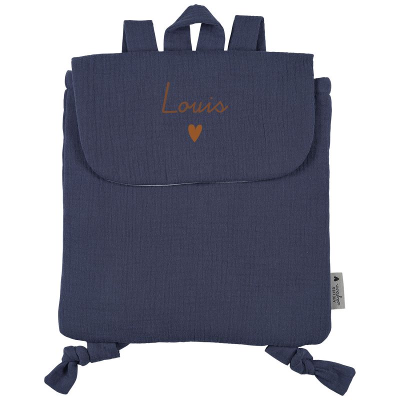 Sac à dos Gaze Bleu Jean (personnalisable) Atelier Wagram Produit 2