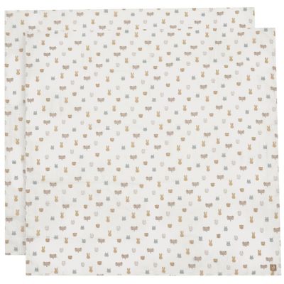 Lot de 2 maxi-langes en gaze de coton Jollies (115 x 115 cm)