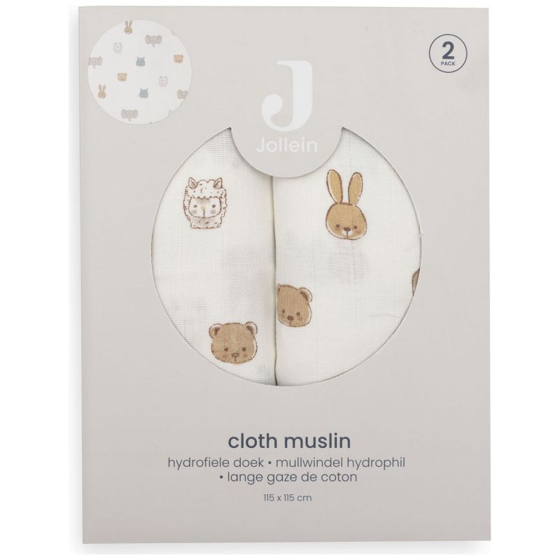Lot de 2 maxi-langes en gaze de coton Jollies (115 x 115 cm) Jollein Packaging 8