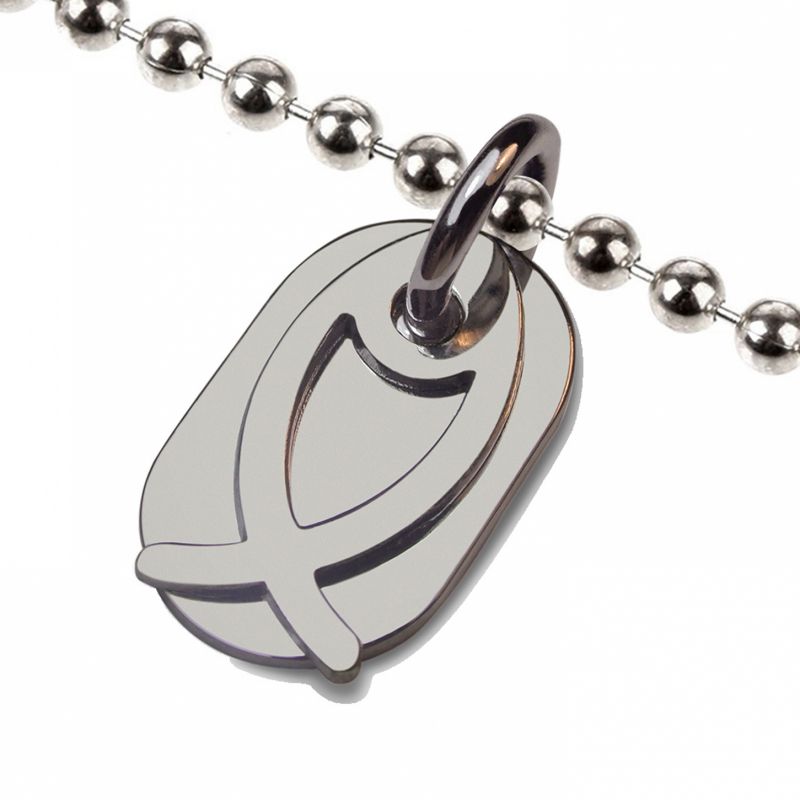 Collier sur chaîne boule Ichthys (argent 925°) Mikado