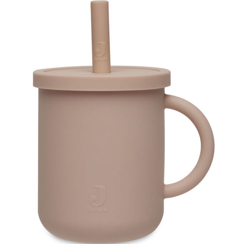 Tasse à paille en silicone Pale Pink Jollein