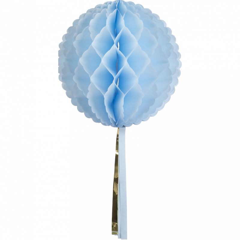 Boule en papier alvéolé tassel ciel Arty Fêtes Factory