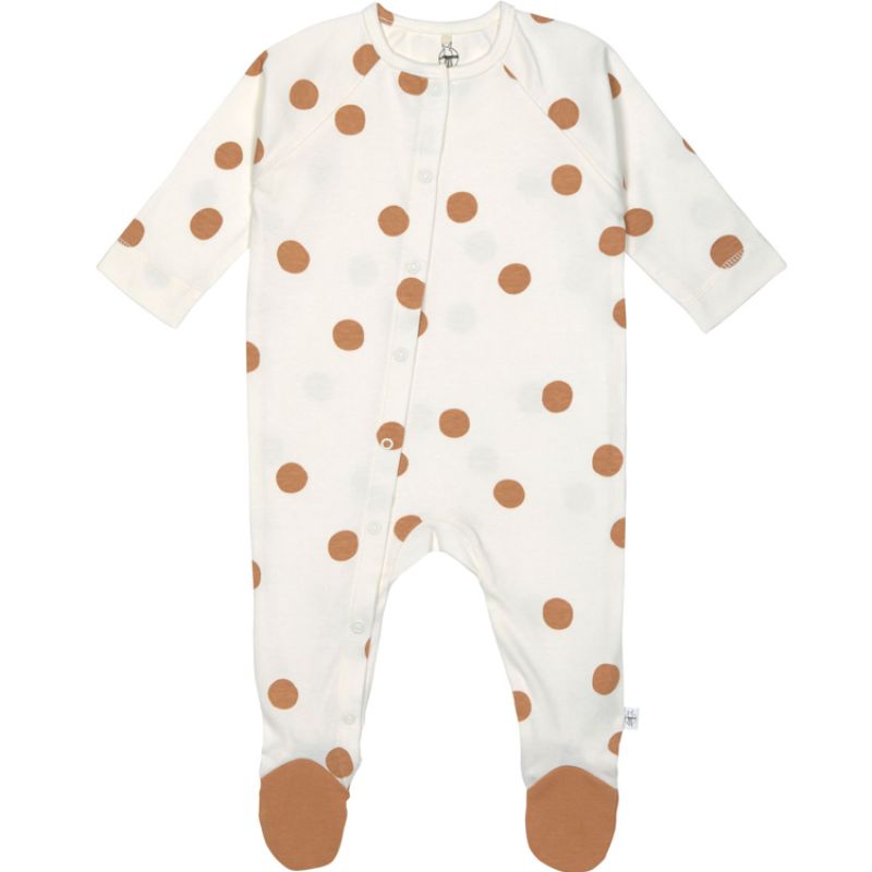 Pyjama léger en coton bio Big Dots blanc cassé (3-6 mois) Lässig