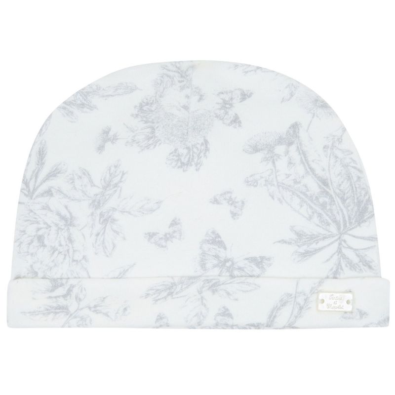 Bonnet de naissance Toile de Jouy gris Tartine et Chocolat Produit 1