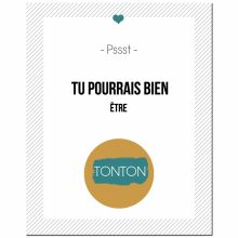 Carte à gratter Annonce de grossesse Version Encadrée Tonton (8 x 10 cm)  par Les Boudeurs