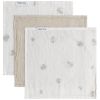 Lot de 3 mini lange Tender Beige/Clover (30 x 30 cm)  par Baby's Only