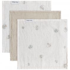 Lot de 3 mini lange Tender Beige-Clover (30 x 30 cm) - Baby's Only