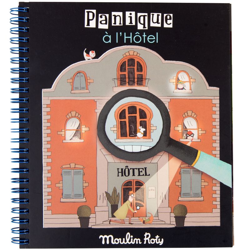 Livre loupe magique Panique à l'hôtel Moulin Roty
