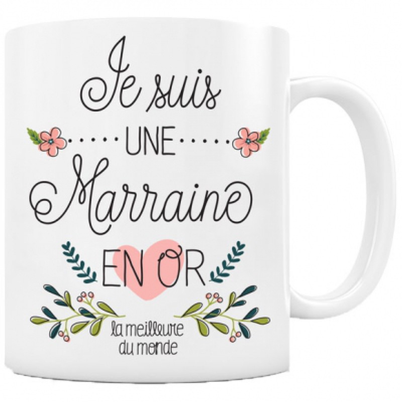 Mug Marraine en or Créa Bisontine