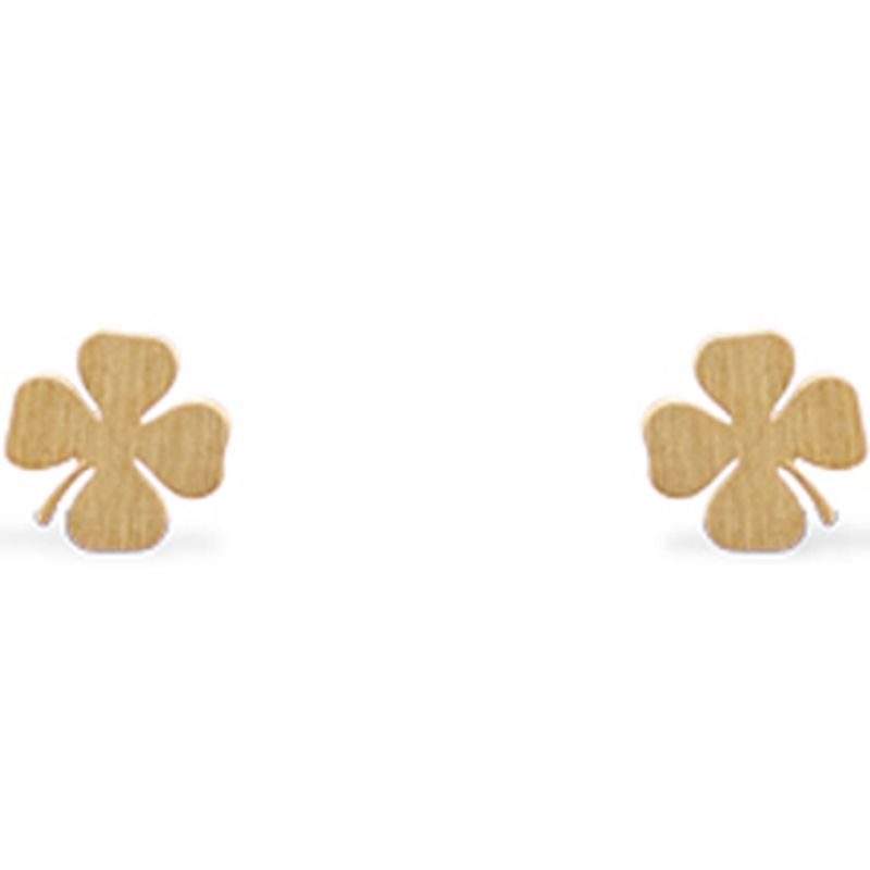 Boucles d'oreilles Life trèfle de vie (vermeil doré) Coquine