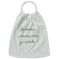 Serviette élastique comme une grande gaze de coton rayé vert de gris - BB & Co