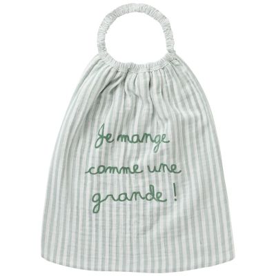 Serviette élastique comme une grande gaze de coton rayé vert de gris BB & Co