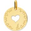 Médaille maman d'amour coeur ajouré personnalisable (or jaune 750°) - Lucas Lucor