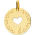 Médaille maman d'amour coeur ajouré personnalisable (or jaune 750°) - Lucas Lucor