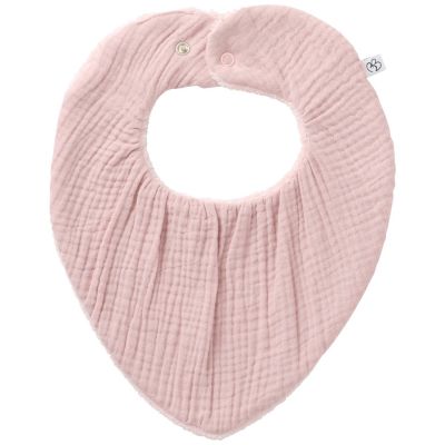 Bavoir bandana réversible bambou et gaze de coton pétale