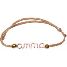 Bracelet cordon paillette Prénom goldfilled rose (personnalisable) - Padam Padam