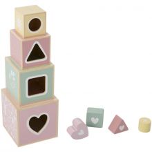 Cubes empilables à encastrement Adventure pink (4 pièces)  par Little Dutch