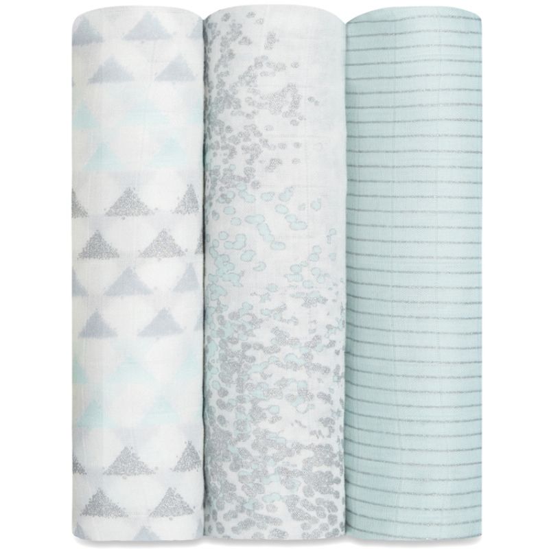 Lot de 3 maxi langes Metallic skylight (120 x 120 cm) aden + anais