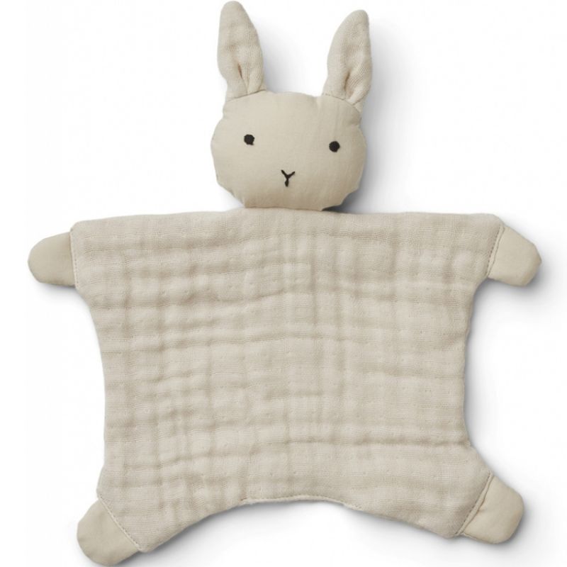 Doudou plat en coton bio Amaya Rabbit sandy Liewood