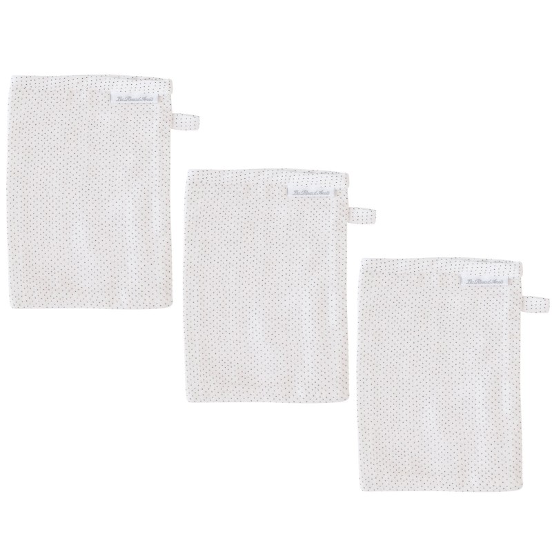 Lot de 3 gants de toilette mousseline Dots Les Rêves d'Anaïs