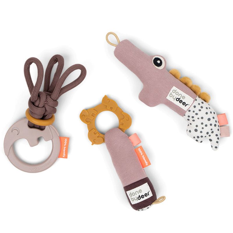 Coffret de naissance hochets roses Deer friends Done by Deer