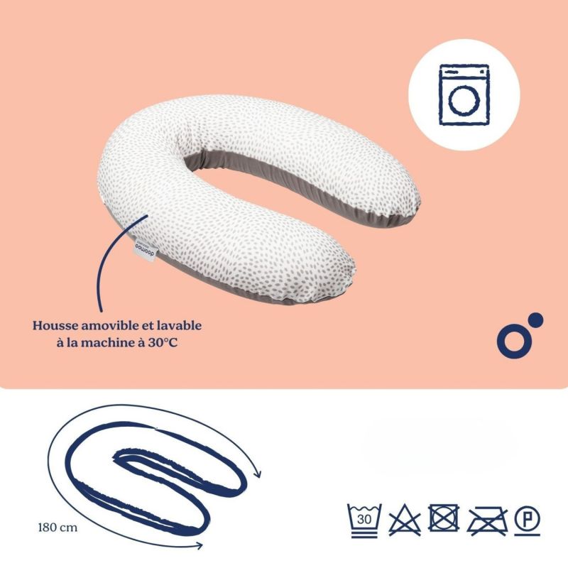 Coussin de grossesse Buddy risotto taupe Doomoo Ambiance 6