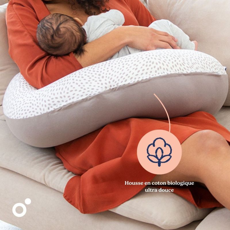 Coussin de grossesse Buddy risotto taupe Doomoo Ambiance 8
