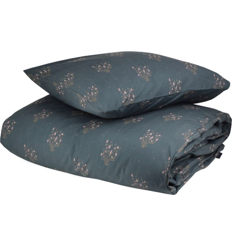 Parure de lit en coton bio Madeleine prestige blue (100 x 140 cm) Maison Charlotte