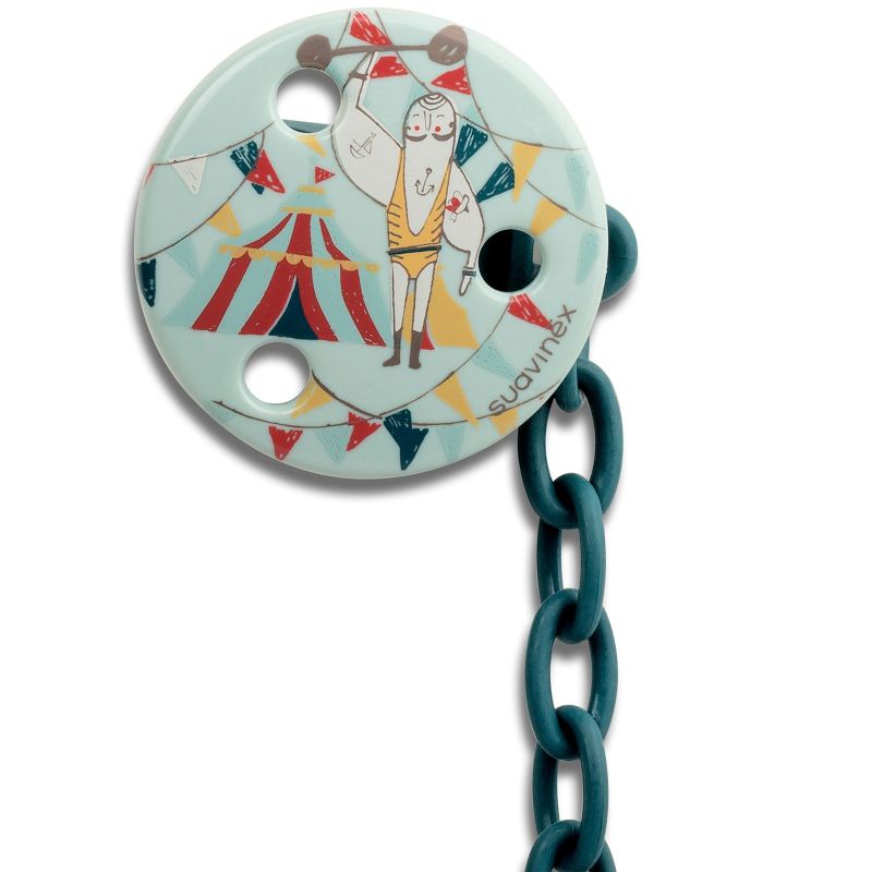 Attache sucette ronde Circus homme fort Suavinex