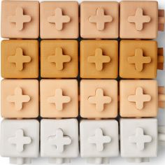 Lot de 16 blocs de construction en silicone Pierce Tuscany rose multi mix - Liewood