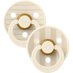 Lot de 2 sucettes en latex Studio Colour Ivory-Vanilla (6-18 mois) - BIBS