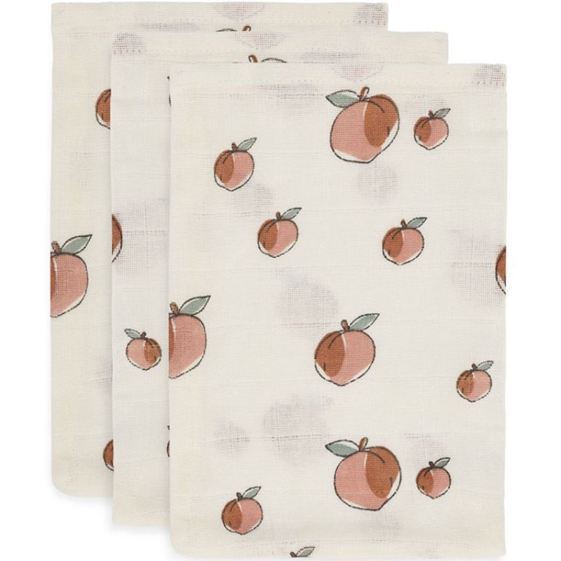 Lot de 3 gants de toilette hydrophiles Peach pêche Jollein