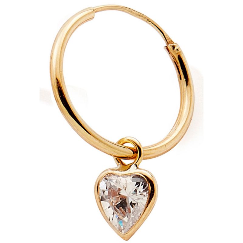 1/2 créole Cœur Oxyde 12 mm (or jaune 750°) Baby bijoux Produit 1