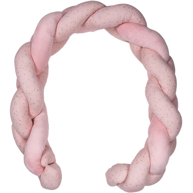 Tresse décorative rembourrée rose à pois dorés (200 cm) BB & Co