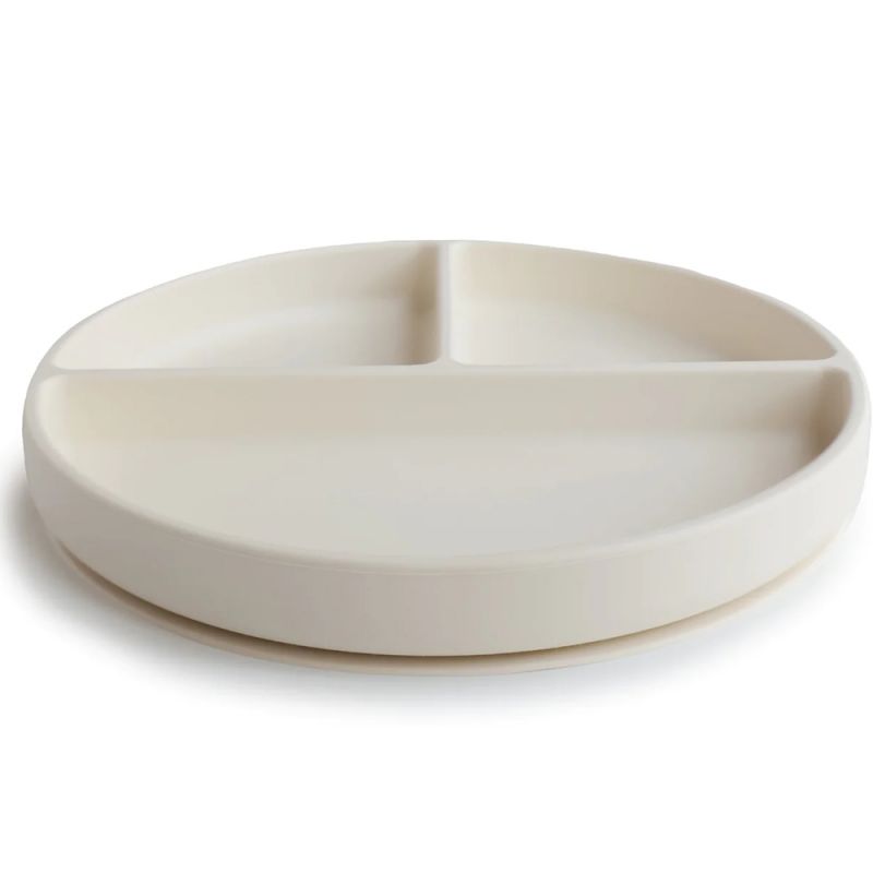Assiette à compartiments en silicone avec ventouse Ivory - Reconditionné Mushie Produit 3