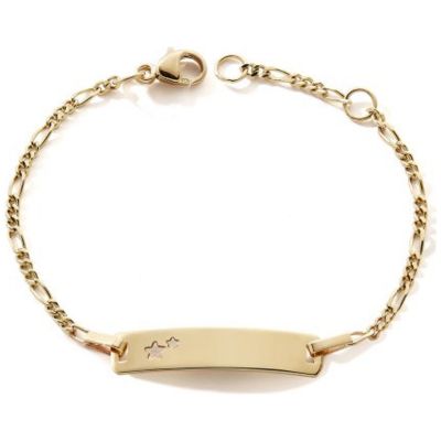 Gourmette rectangle Etoile (or jaune 375°)