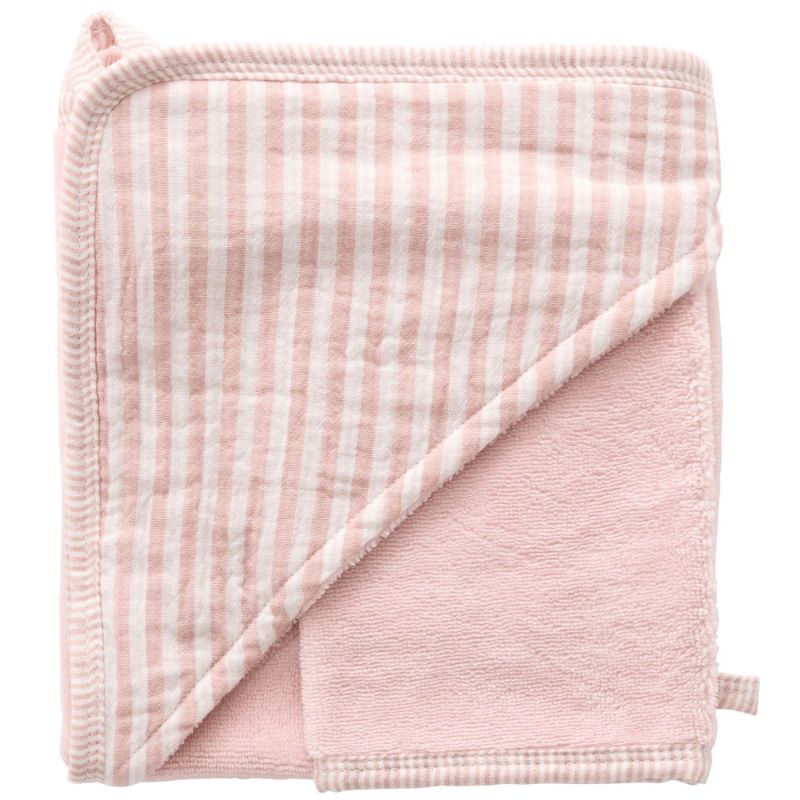Cape de bain rayé vieux rose Soft Stripes BB & Co Produit 1