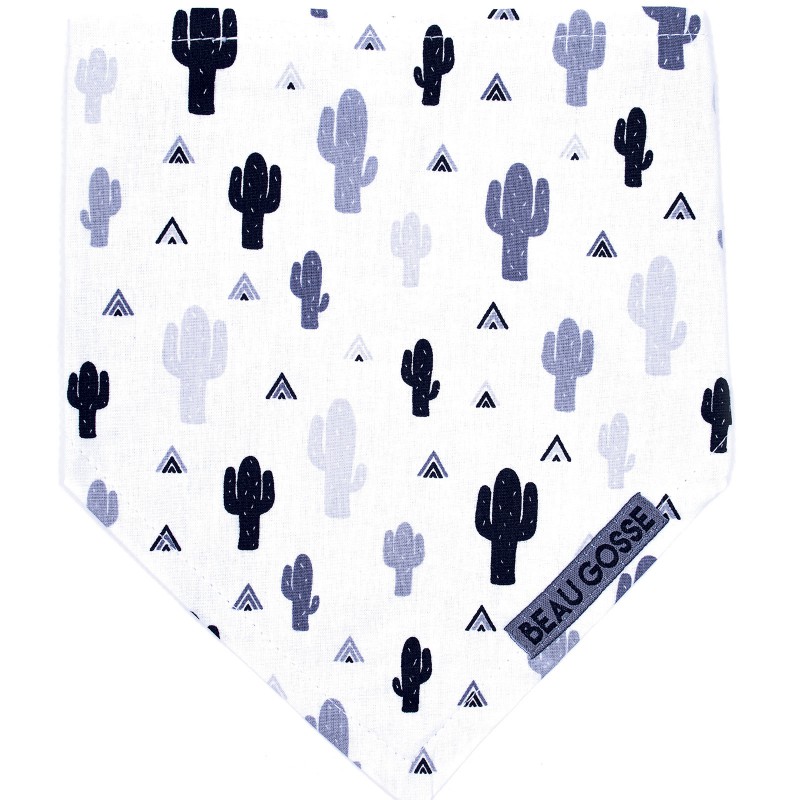 Bavoir bandana Beau Gosse Cactus noir et blanc BB & Co