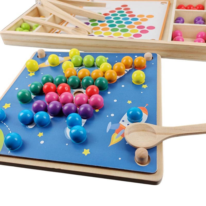 Jeu de création et d'adresse avec billes en bois Sapin Malin Produit 4