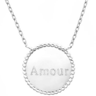 Collier Jeton perlé personnalisable (argent 925°) Petits trésors