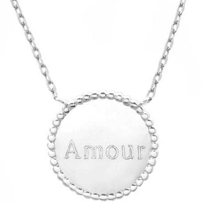 Collier Jeton perlé personnalisable (argent 925°) Petits trésors