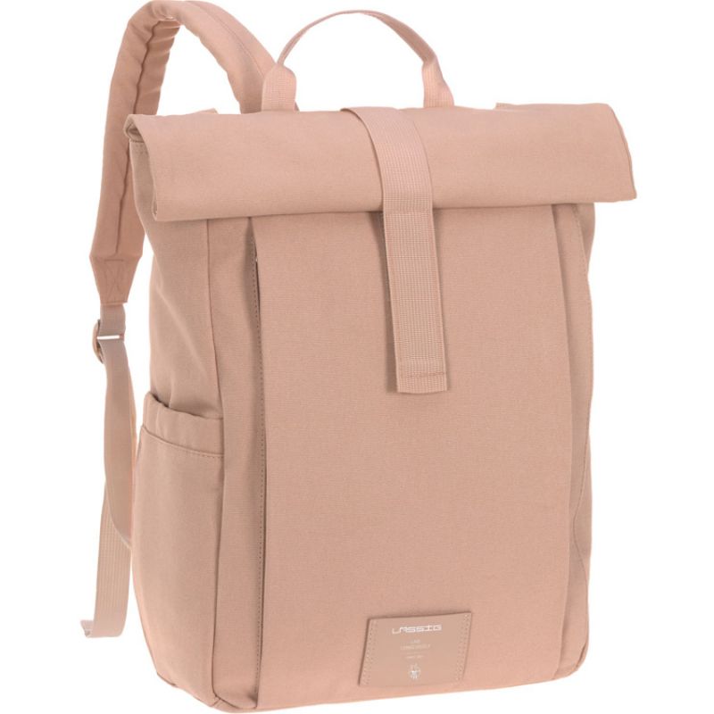Sac à dos à langer Rolltop Up rose pêche Green Label Lässig