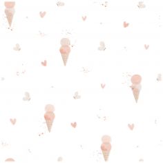 Papier peint Cherry Cherie glaces et papillons pink (50 cm x 10m)  - Lilipinso