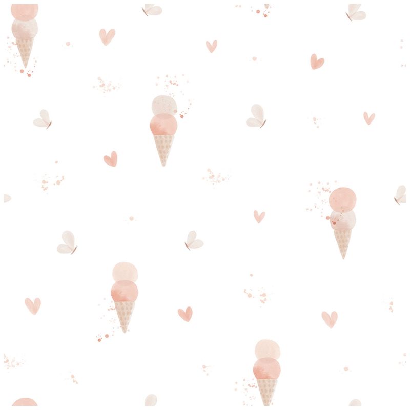 Papier peint Cherry Cherie glaces et papillons pink (50 cm x 10m)  Lilipinso Produit 1