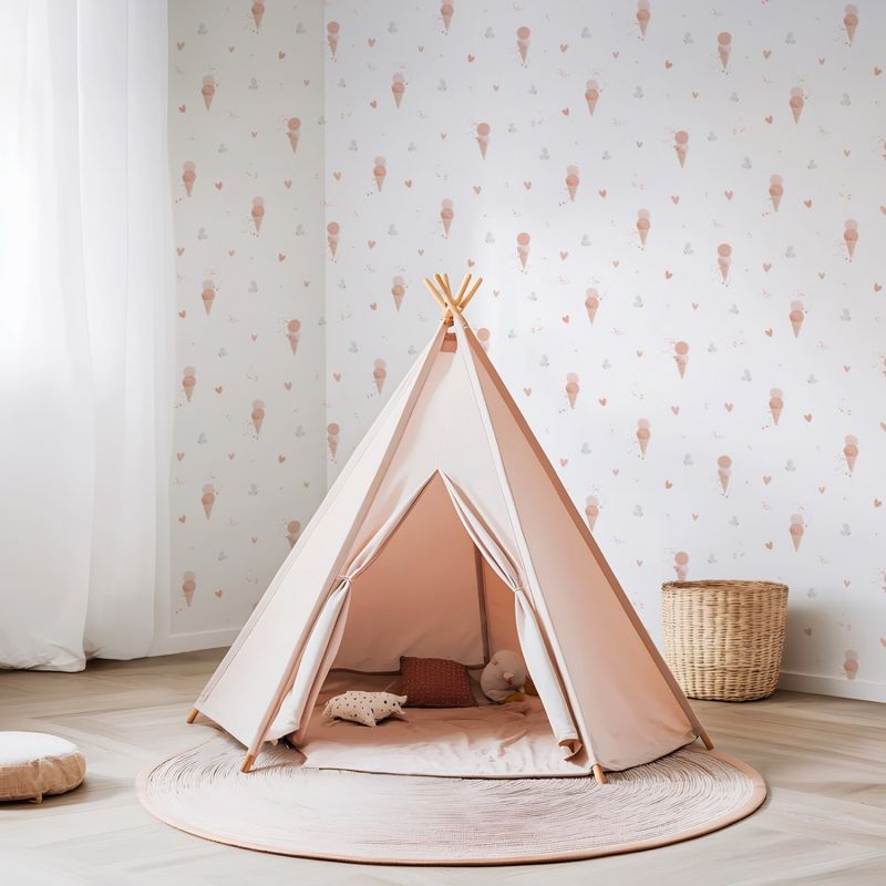 Papier peint Cherry Cherie glaces et papillons pink (50 cm x 10m)  Lilipinso Ambiance 2