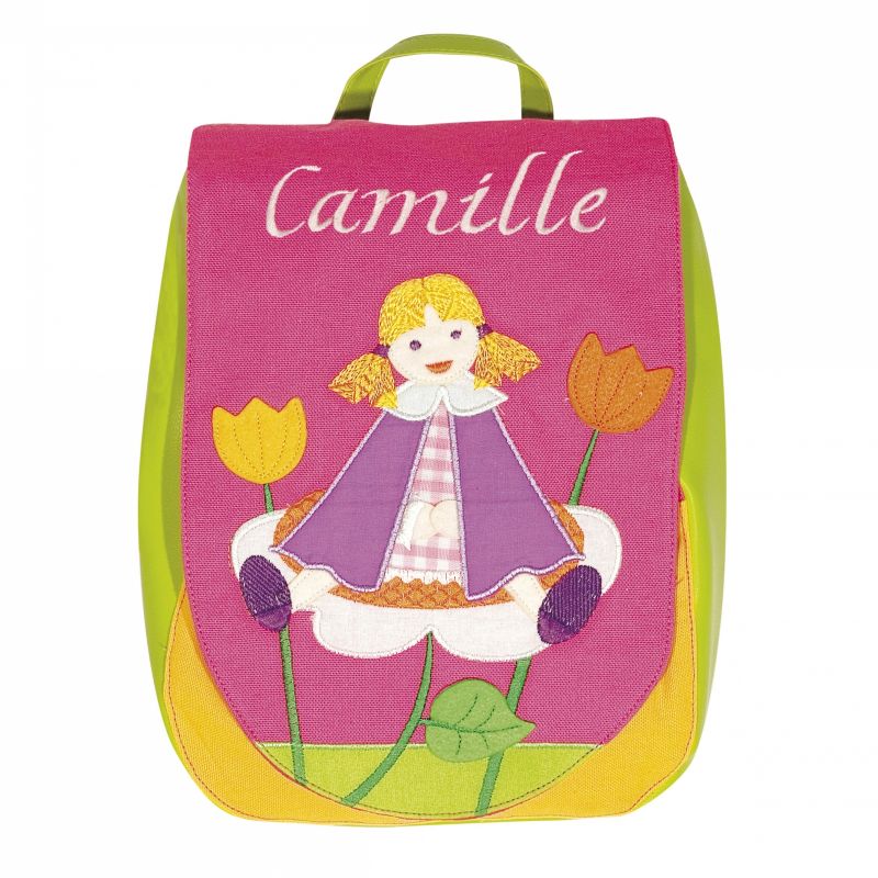 Sac à dos Fille fleurs personnalisable L'oiseau bateau