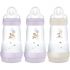 3 biberons Easy Start 260ml Lilas+Lilas+Sable Tétine débit 2 - Reconditionné - MAM