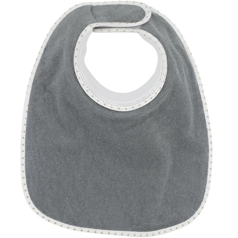 Bavoir à velcro Bib'up gris Trois Kilos Sept